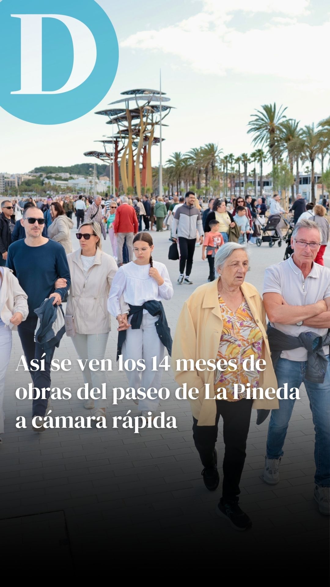 El 'timelapse' del nuevo paseo de La Pineda: así se ven 14 meses de obras a cámara rápida
