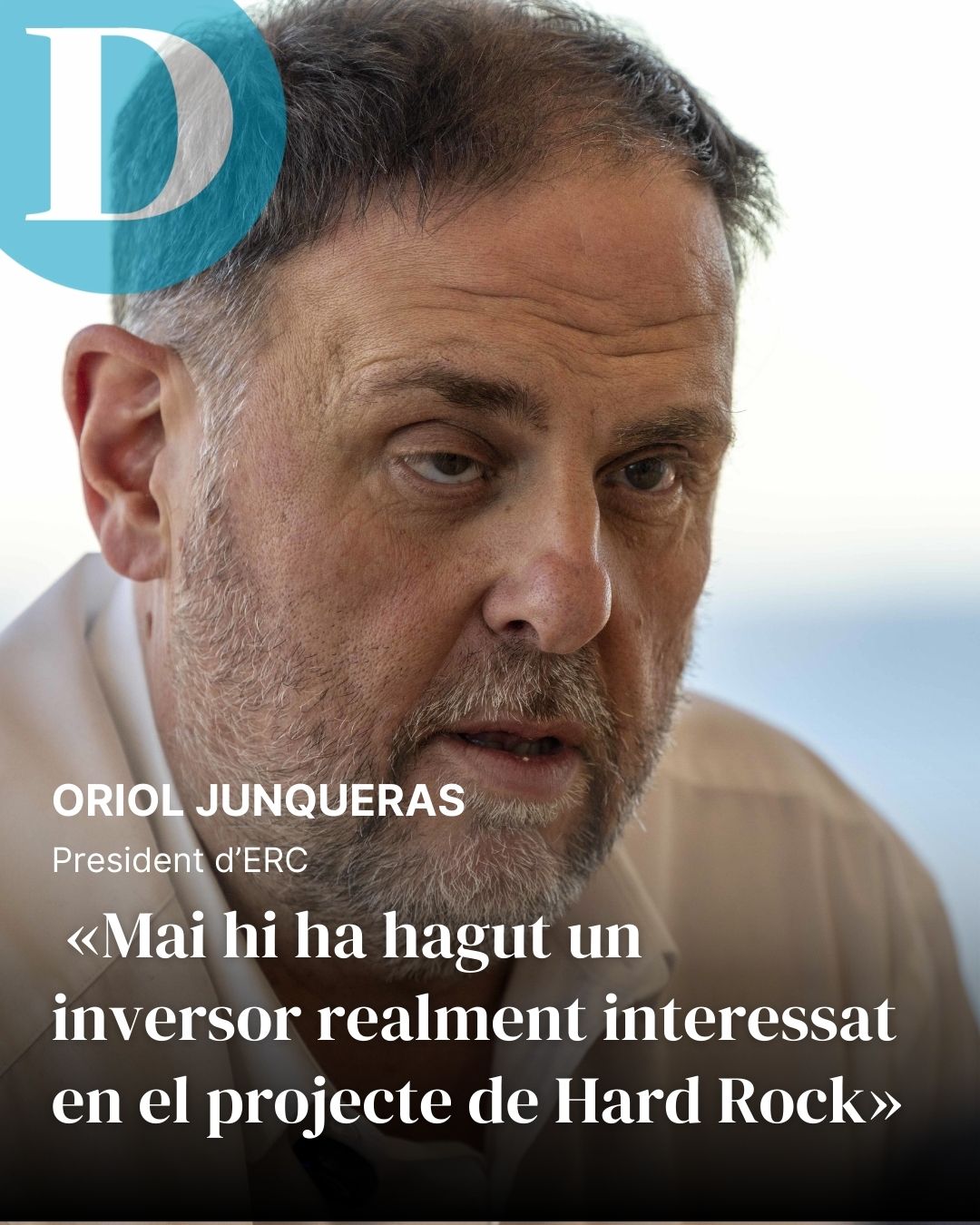 Junqueras (ERC): "Mai hi ha hagut un inversor realment interessat en el projecte de Hard Rock"