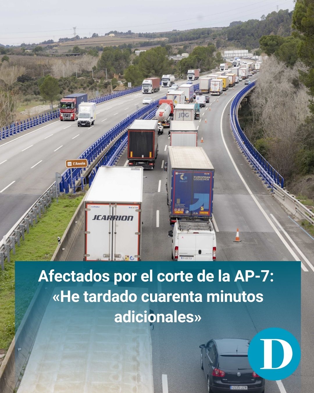 Afectados por el corte de la AP-7: «He tardado cuarenta minutos adicionales»