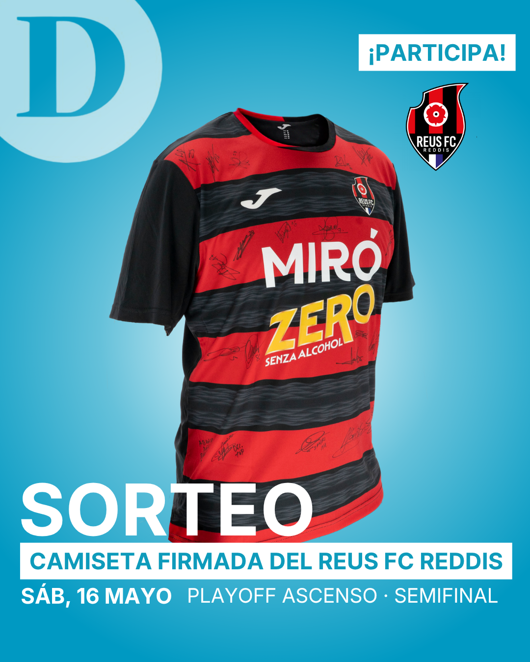 Bases legales SORTEO camiseta firmada del Reus FC Reddis