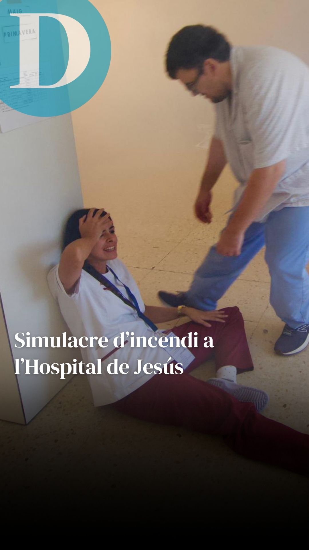 Un simulacre d’incendi a l’Hospital de la Santa Creu de Jesús posa a prova el pla d’autoprotecció