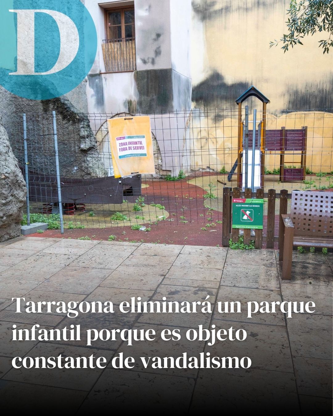 Tarragona eliminará un parque infantil porque es objeto constante de vandalismo