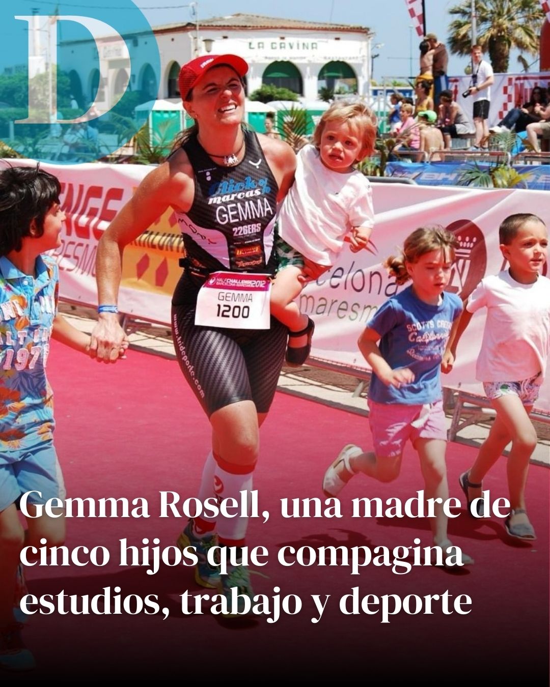 Gemma Rosell, una madre de cinco hijos que compagina estudios, trabajo y deporte