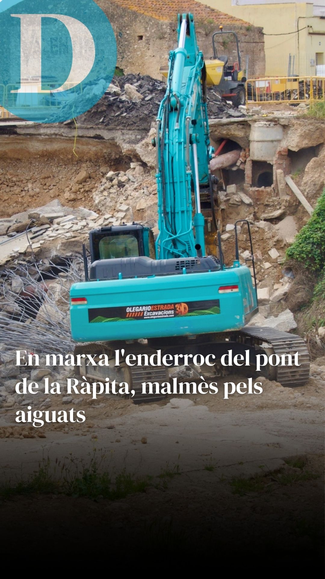 En marxa a la Ràpita l'enderroc del pont del carrer Sant Josep, malmès pels aiguats