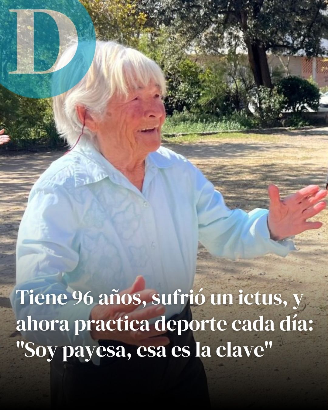 Tiene 96 años, sufrió un ictus, y ahora practica deporte cada día en Reus: "Soy payesa, esa es la clave"